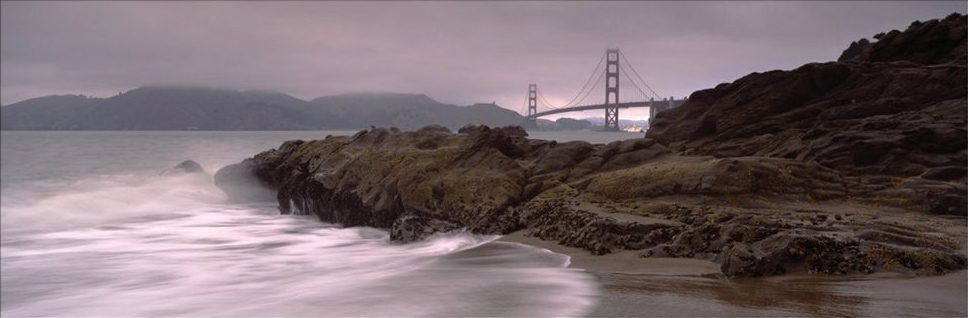 Unknown Waves Breaking on Rocks, Golden Gate Bridge